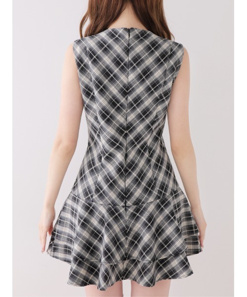 M me eme(エムミーエメ)の「Classic mood check mini onepiece(eme10855)(ワンピース・レディース・ブラック/ブラウン・FREE)」の16枚目の写真