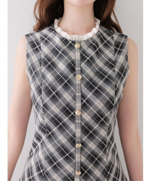 M me eme(エムミーエメ)の「Classic mood check mini onepiece(eme10855)(ワンピース・レディース・ブラック/ブラウン・FREE)」の17枚目の写真