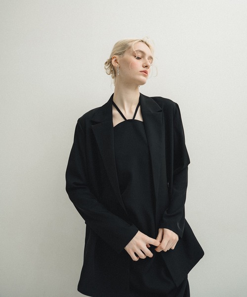 et.UNiVER(エトユニベール)の「Minimal drape set up(ドレス・レディース・ブルー/ブラウン/ブラック・MEDIUM/SMALL/LARGE)」の12枚目の写真