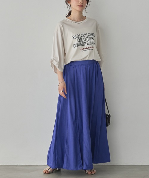 hunch(ハンチ)の「コンパクトスムース 刺繍ロゴTシャツ(Tシャツ/カットソー・レディース・アイボリー/ネイビー/ダークカーキ/ブラック・FREE)」の19枚目の写真