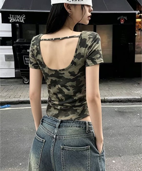 MEMECLE(メメクル)の「【 MEMECLE / メメクル 】スタッズデザインカモフラコンパクトTシャツ(Tシャツ/カットソー・レディース・B/A/C・FREE)」の7枚目の写真