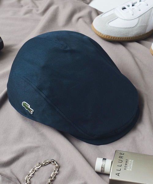 LACOSTE(ラコステ)の「【LACOSTE】COTTON LOGO HUNTING L1130(ハンチング/ベレー帽・メンズ・ブラック/ネイビー・FREE)」の1枚目の写真