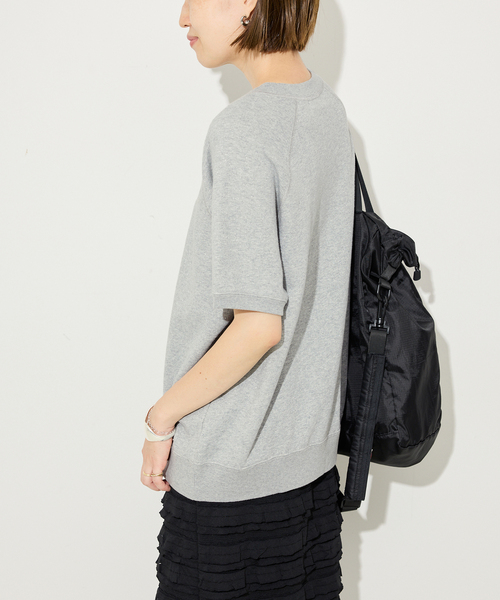 SLOBE IENA（スローブイエナ）の「《追加》ラメ裏毛ハーフスリーブプルオーバー（スウェット・レディース・チャコールグレー/ベージュ/グレー・FREE）」の19枚目の写真