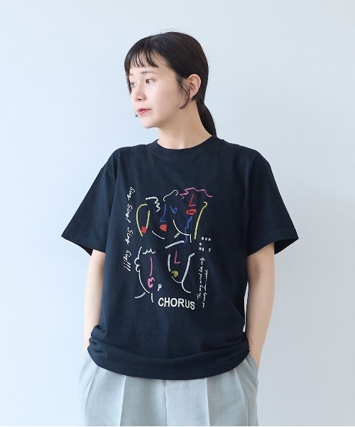 yuni(ユニ )の「CHORUS embroidery Tシャツ【web限定ブラック】(Tシャツ/カットソー・レディース・ブラック・FREE)」の8枚目の写真