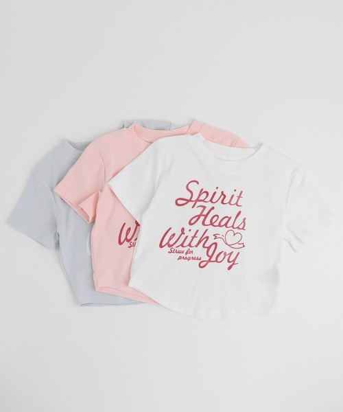URBAN CHERRY(アーバンチェリー)の「フレンチロゴプリントクロップドTシャツ(Tシャツ/カットソー・キッズ・ホワイト/ブルー/ピンク・120cm/130cm/140cm/110cm)」の9枚目の写真