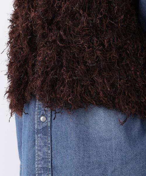 N.(N. Natural Beauty Basic)(エヌエヌナチュラルビューティーベーシック)の「フェザーヤーンニット(ベスト・レディース・グレー/ブラウン・フリ-)」の4枚目の写真