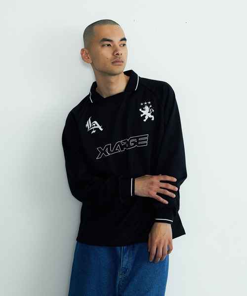 XLARGE（エクストララージ）の「LA SOCCER JERSEY（Tシャツ/カットソー・メンズ・ブラック/ライトブルー・L/M/S/XL）」の2枚目の写真