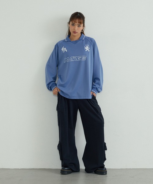 XLARGE（エクストララージ）の「LA SOCCER JERSEY（Tシャツ/カットソー・メンズ・ブラック/ライトブルー・L/M/S/XL）」の6枚目の写真