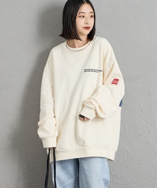 Manhattan Portage（マンハッタンポーテージ）の「【WEB先行予約】[MANHATTAN PORTAGE/マンハッタンポーテージ] 別注 バック切替デザイン クルーネックスウェット（スウェット・レディース・ブラック/ブルー/アイボリー・S/XL/L/M）」の10枚目の写真