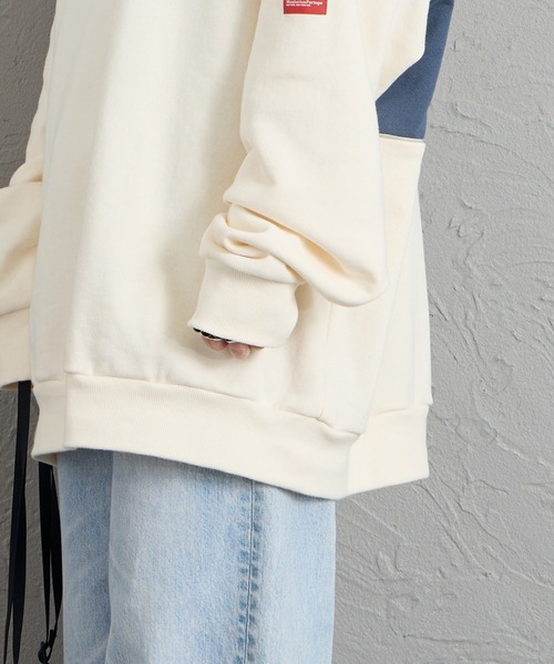 Manhattan Portage（マンハッタンポーテージ）の「【WEB先行予約】[MANHATTAN PORTAGE/マンハッタンポーテージ] 別注 バック切替デザイン クルーネックスウェット（スウェット・レディース・ブラック/ブルー/アイボリー・S/XL/L/M）」の18枚目の写真