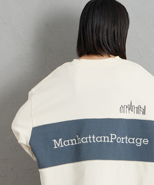 Manhattan Portage（マンハッタンポーテージ）の「【WEB先行予約】[MANHATTAN PORTAGE/マンハッタンポーテージ] 別注 バック切替デザイン クルーネックスウェット（スウェット・レディース・ブラック/ブルー/アイボリー・S/XL/L/M）」の17枚目の写真