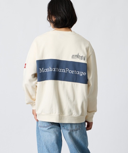 Manhattan Portage（マンハッタンポーテージ）の「【WEB先行予約】[MANHATTAN PORTAGE/マンハッタンポーテージ] 別注 バック切替デザイン クルーネックスウェット（スウェット・レディース・ブラック/ブルー/アイボリー・S/XL/L/M）」の21枚目の写真