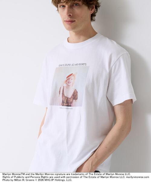 TAKEO KIKUCHI(タケオキクチ)の「【別注】マリリン・モンロー/フォトTシャツ(Tシャツ/カットソー・メンズ・ホワイト系1/ブラック/ホワイト/ブラック系・02/03/04/01)」の7枚目の写真