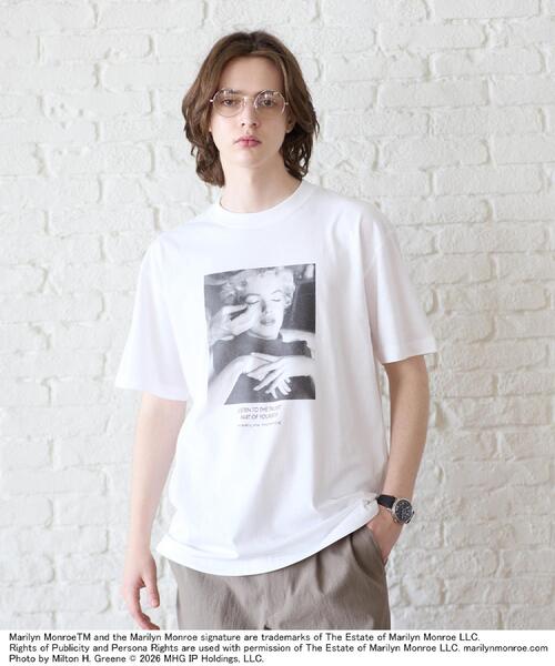 TAKEO KIKUCHI(タケオキクチ)の「【別注】マリリン・モンロー/フォトTシャツ(Tシャツ/カットソー・メンズ・ホワイト系1/ブラック/ホワイト/ブラック系・02/03/04/01)」の21枚目の写真