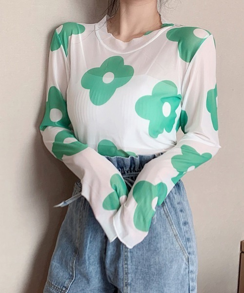ReRe(リリ)の「総柄シアー長袖カットソー(Tシャツ/カットソー・レディース・E/G/D/C/B/A/F・FREE)」の16枚目の写真