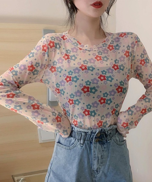 ReRe(リリ)の「総柄シアー長袖カットソー(Tシャツ/カットソー・レディース・E/G/D/C/B/A/F・FREE)」の19枚目の写真