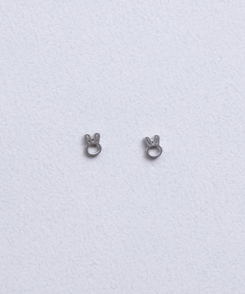 gargle（ガーグル）の「gargle ガーグル：STAINLESS ステンレスシリーズ　フレームラビット　うさぎ　ピアス（ピアス（両耳用）・レディース・シルバー/ゴールド・FREE）」の2枚目の写真