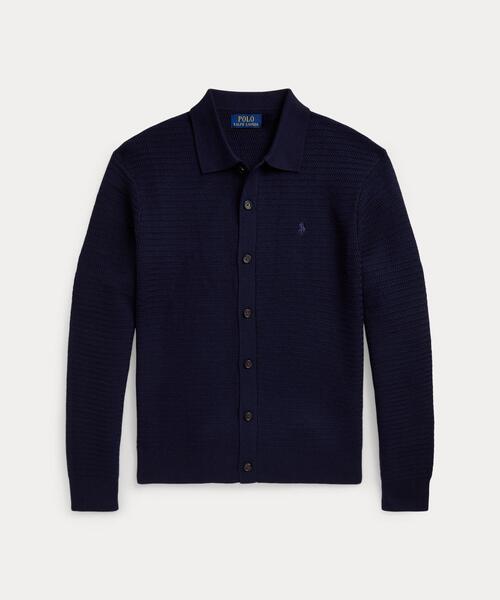 POLO RALPH LAUREN(ポロ ラルフ ローレン)の「ウォッシャブル ウール ポロカラー カーディガン(カーディガン/ボレロ・メンズ・ブルー・L/M/S)」の1枚目の写真