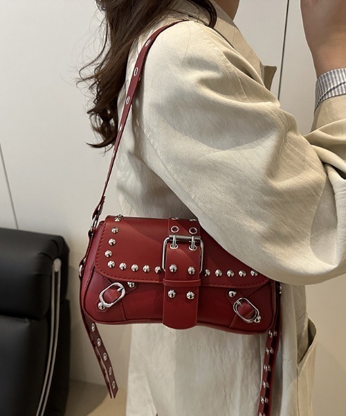 SHEPP(シープ)の「【26年秋冬新作】スタッズ アイレットベルト ミニショルダーバッグ(ショルダーバッグ・レディース・ブラウン/レッド/ホワイト/レオパード/ブラック・F)」の17枚目の写真