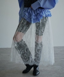 シアーレース フレア ロングスカート / Sheer Lace Flared Long Skirt