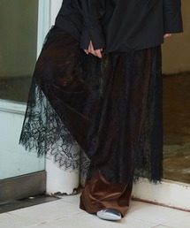 シアーレース フレア ロングスカート / Sheer Lace Flared Long Skirt