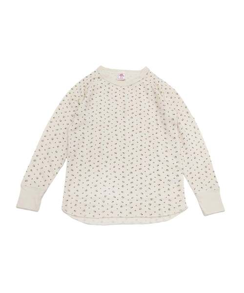 JEMORGAN(ジェーイーモーガン)の「【JEMORGAN LONG JOHNS】 CVCワッフル 花柄ラグランパック入りロンT(JD073-59S)(Tシャツ/カットソー・レディース・ホワイト系1/ホワイト系2・フリー)」の3枚目の写真