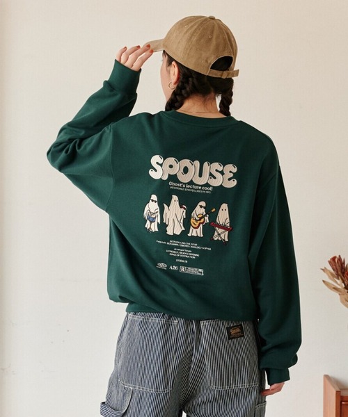 POWER TO THE PEOPLE(パワートゥーザピープル)の「オバケバンド刺繍スウェット(スウェット・メンズ・ダークグリーン/ネイビー/キナリ・MEDIUM/LARGE/X-LARGE)」の1枚目の写真