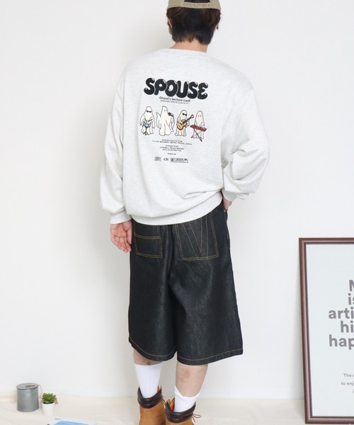 POWER TO THE PEOPLE(パワートゥーザピープル)の「オバケバンド刺繍スウェット(スウェット・メンズ・ダークグリーン/ネイビー/キナリ・MEDIUM/LARGE/X-LARGE)」の10枚目の写真