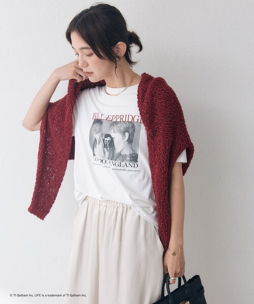 RIVE DROITE(リヴドロワ)の「【LIFE PC】 Focus Photo Tee(夏服/秋服)(Tシャツ/カットソー・レディース・ベージュ/ホワイト/ブラウン・FREE)」の8枚目の写真