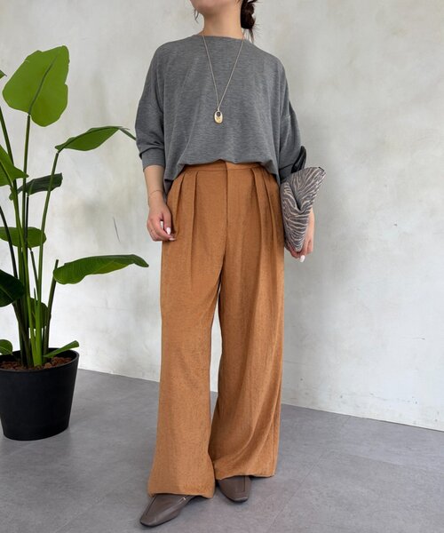 Jena espace merveilleux(ジェナ エスパスメルヴェイユ)の「ピーチスキンタックパンツ(その他パンツ・レディース・ライトグレー/ブラック/キャメル・FREE)」の21枚目の写真