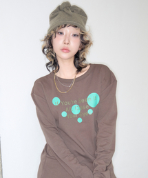 KIKOZY（キコジ）の「バブルドット ロングスリーブ_ブラウン（Tシャツ/カットソー）」