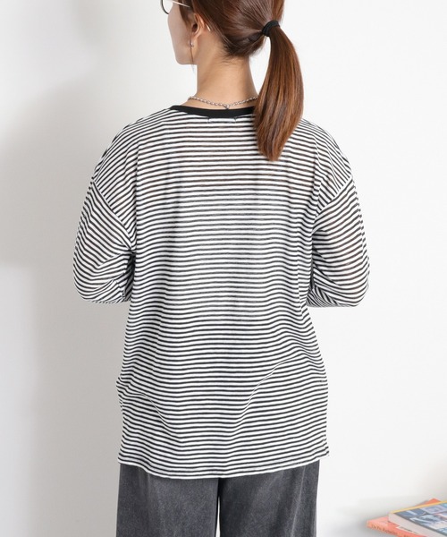cepo(セポ)の「シアーボーダーロングスリーブTee(Tシャツ/カットソー・レディース・ブラック系/ホワイト系・M)」の12枚目の写真