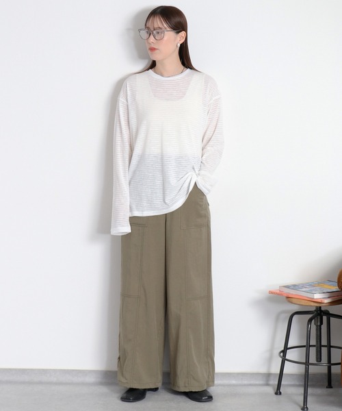 cepo(セポ)の「シアーボーダーロングスリーブTee(Tシャツ/カットソー・レディース・ブラック系/ホワイト系・M)」の6枚目の写真