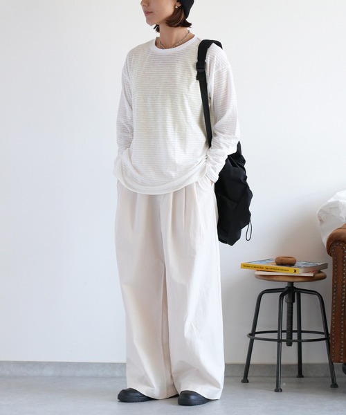 cepo(セポ)の「シアーボーダーロングスリーブTee(Tシャツ/カットソー・レディース・ブラック系/ホワイト系・M)」の8枚目の写真