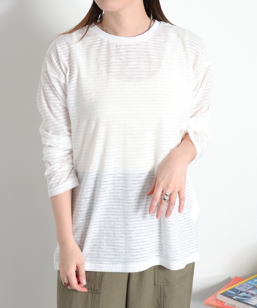 cepo(セポ)の「シアーボーダーロングスリーブTee(Tシャツ/カットソー・レディース・ブラック系/ホワイト系・M)」の22枚目の写真
