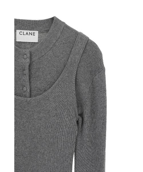 CLANE(クラネ)の「【CLANE/クラネ】BOTTOM CARDEGAN TANK SET/コットンウールカーディガンタンクトップセット(ニット/セーター・レディース・ブラウン/グレー/レッド・1)」の8枚目の写真