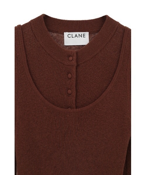 CLANE(クラネ)の「【CLANE/クラネ】BOTTOM CARDEGAN TANK SET/コットンウールカーディガンタンクトップセット(ニット/セーター・レディース・ブラウン/グレー/レッド・1)」の15枚目の写真