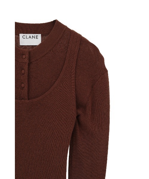 CLANE(クラネ)の「【CLANE/クラネ】BOTTOM CARDEGAN TANK SET/コットンウールカーディガンタンクトップセット(ニット/セーター・レディース・ブラウン/グレー/レッド・1)」の18枚目の写真