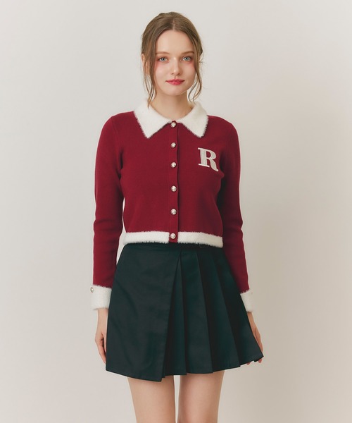 REDYAZEL(レディアゼル)の「シャギードッキングRポロニットトップス(カーディガン/ボレロ・レディース・レッド/ホワイト/ネイビー/グリーン・FREE)」の12枚目の写真
