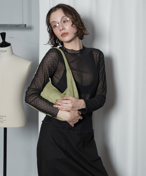 OFROOM(オフルーム)の「【2026秋冬新作】Dot Sheer Top|ドットシアートップス(Tシャツ/カットソー・レディース・ブラック/ブラウン/アイボリー・FREE)」の16枚目の写真