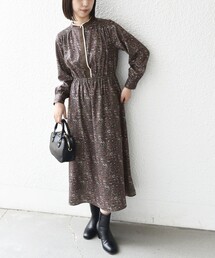 〈手洗い可能〉MULHOUSE フラワー プリント ワンピース