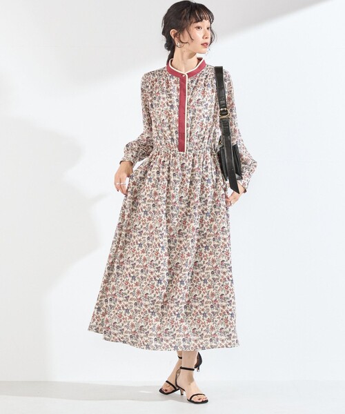 SHIPS Colors(シップス カラーズ)の「〈手洗い可能〉MULHOUSE フラワー プリント ワンピース(ワンピース・レディース・ブラウン/ナチュラル・ONE SIZE)」の21枚目の写真
