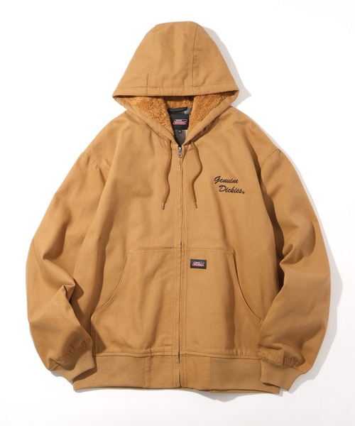 Dickies(ディッキーズ)の「【GENUINE DICKIES/ジェニュインディッキーズ】キャンバス&デニム フードボア ワークジップジャケット(ミリタリージャケット・メンズ・キャメル/インディゴブルー/ブラック/カーキ・M/XL/L)」の4枚目の写真