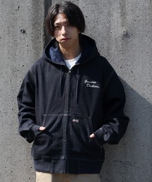 Dickies（ディッキーズ）の「【GENUINE DICKIES ジェニュインディッキーズ】キャンバス&デニム フードボア ワークジップジャケット（ミリタリージャケット）」