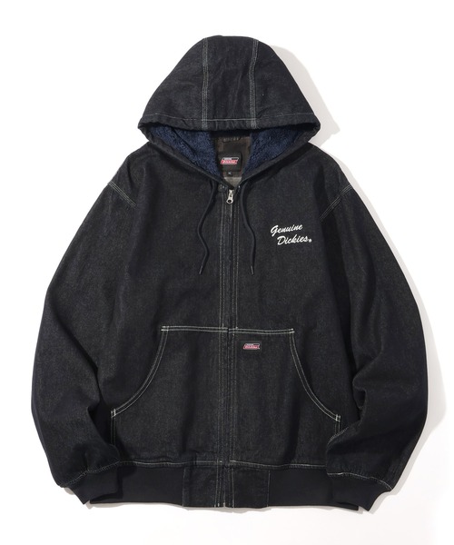 Dickies(ディッキーズ)の「【GENUINE DICKIES/ジェニュインディッキーズ】キャンバス&デニム フードボア ワークジップジャケット(ミリタリージャケット・メンズ・キャメル/インディゴブルー/ブラック/カーキ・M/XL/L)」の3枚目の写真