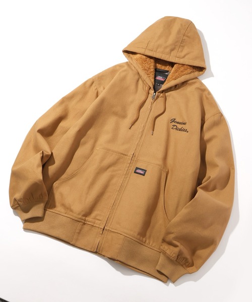 Dickies(ディッキーズ)の「【GENUINE DICKIES/ジェニュインディッキーズ】キャンバス&デニム フードボア ワークジップジャケット(ミリタリージャケット・メンズ・キャメル/インディゴブルー/ブラック/カーキ・M/XL/L)」の9枚目の写真