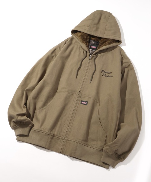 Dickies(ディッキーズ)の「【GENUINE DICKIES/ジェニュインディッキーズ】キャンバス&デニム フードボア ワークジップジャケット(ミリタリージャケット・メンズ・キャメル/インディゴブルー/ブラック/カーキ・M/XL/L)」の22枚目の写真