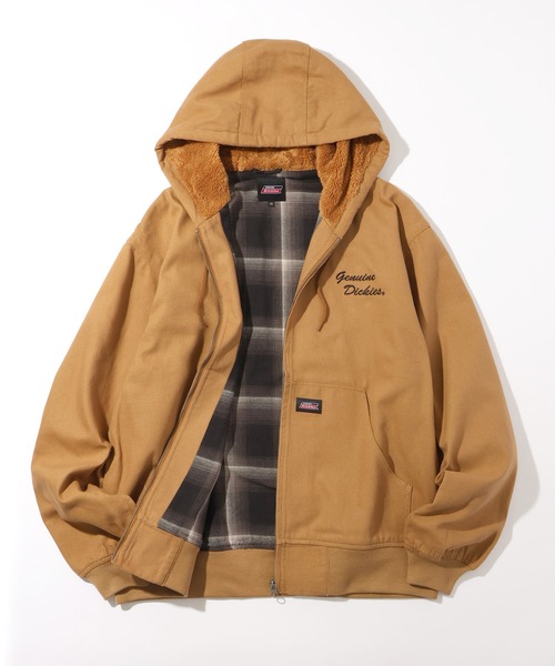 Dickies(ディッキーズ)の「【GENUINE DICKIES/ジェニュインディッキーズ】キャンバス&デニム フードボア ワークジップジャケット(ミリタリージャケット・メンズ・キャメル/インディゴブルー/ブラック/カーキ・M/XL/L)」の5枚目の写真
