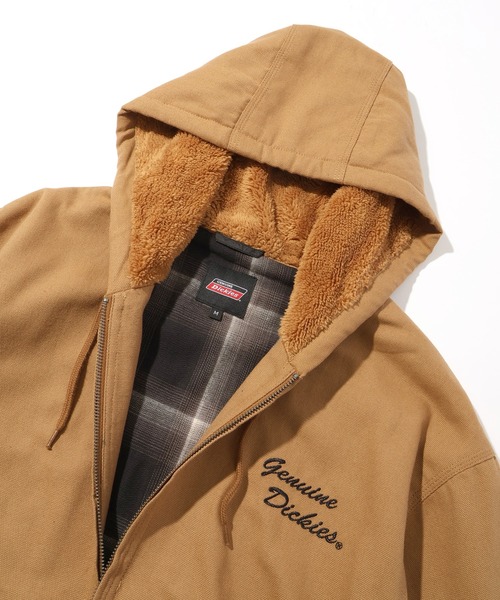 Dickies(ディッキーズ)の「【GENUINE DICKIES/ジェニュインディッキーズ】キャンバス&デニム フードボア ワークジップジャケット(ミリタリージャケット・メンズ・キャメル/インディゴブルー/ブラック/カーキ・M/XL/L)」の12枚目の写真
