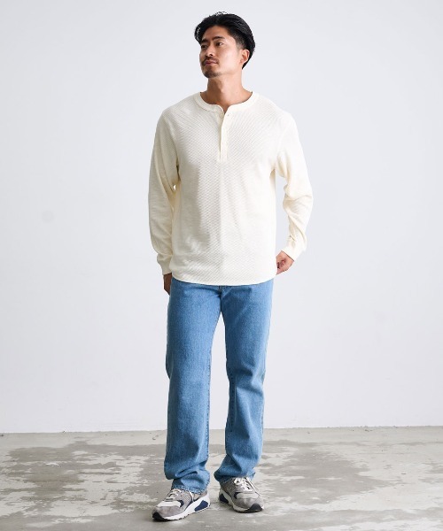 SILVER BULLET(シルバーバレット)の「『JEMORGAN LONG JOHNS/ジェーイーモーガンロングジョーンズ』ハニカムヘンリーL/S ロングスリーブTシャツ【+】(Tシャツ/カットソー・メンズ・ナチュラル/ネイビー/杢グレー/ブラック・XL/L/M)」の13枚目の写真